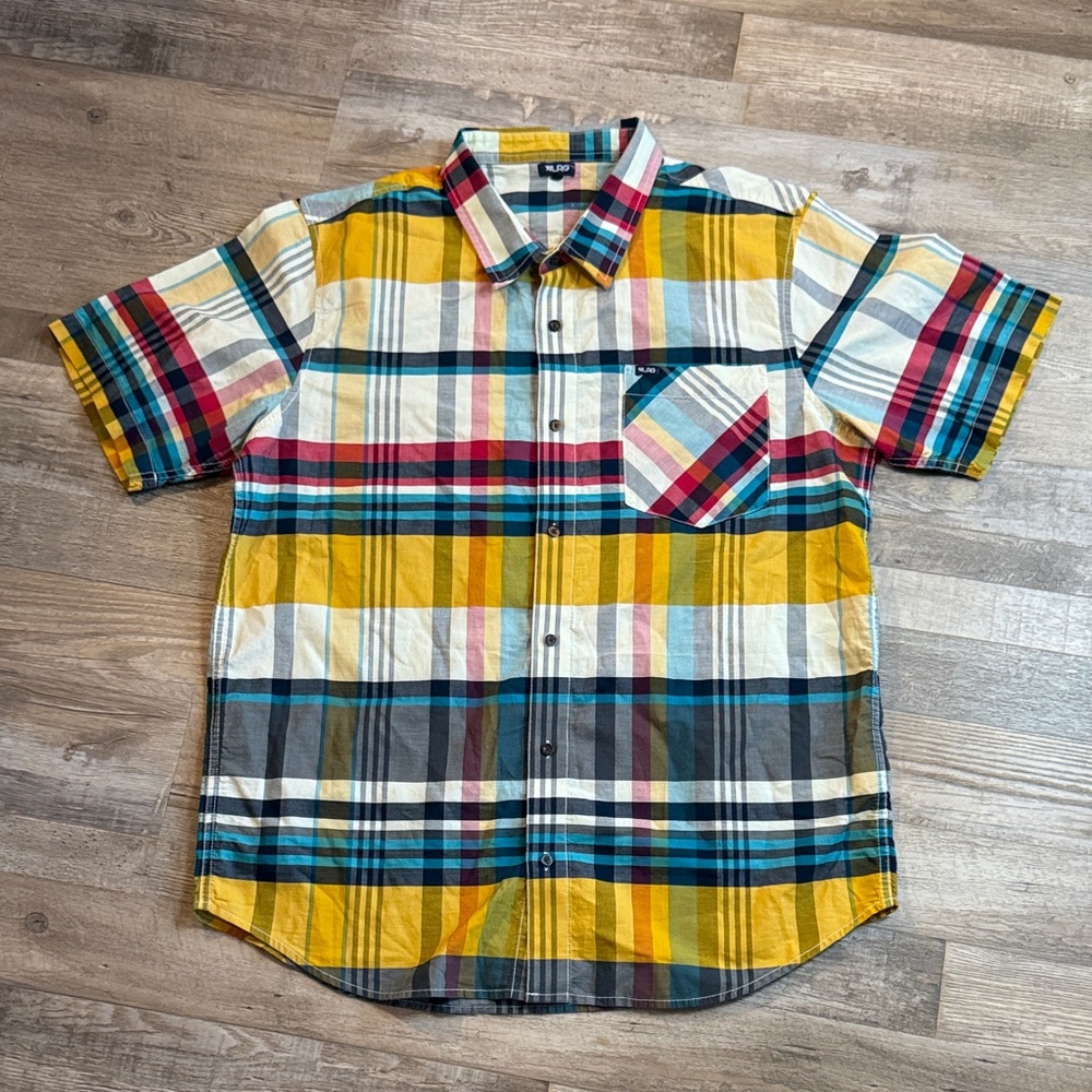 LRG Multicolor Plaid Casual Men’s Shirt Size 2XL